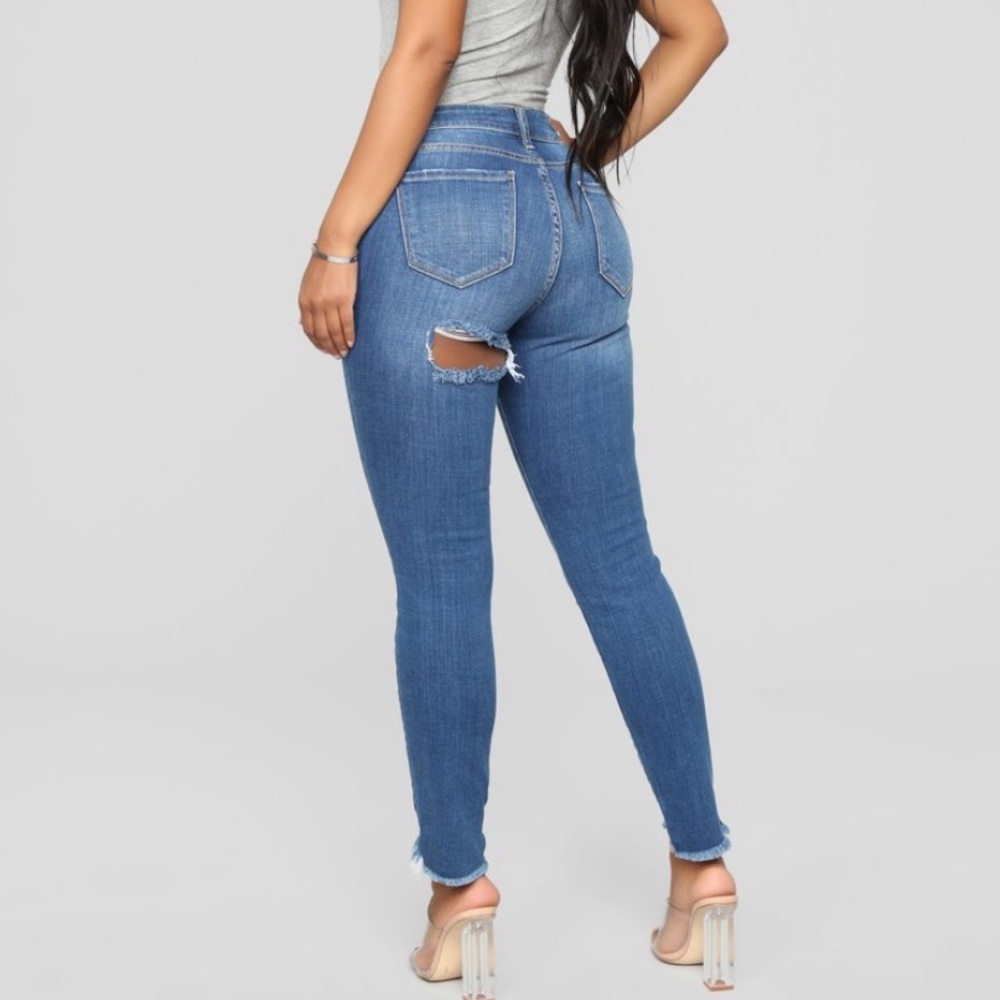 Melina Distressed Skinny Jeans - Dark Denim